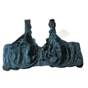 Smart & Sexy Black Lace Full Coverage Bra 42C 85045 NWT